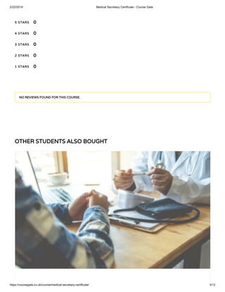 Medical Secretary Certificate Course Gate PDF