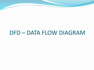 DFD – DATA FLOW DIAGRAM
 