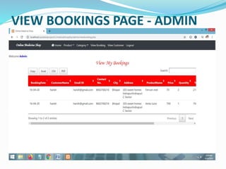 VIEW BOOKINGS PAGE - ADMIN
 