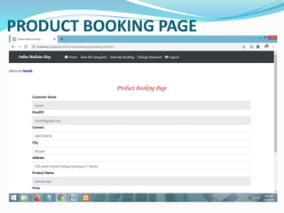 PRODUCT BOOKING PAGE
 