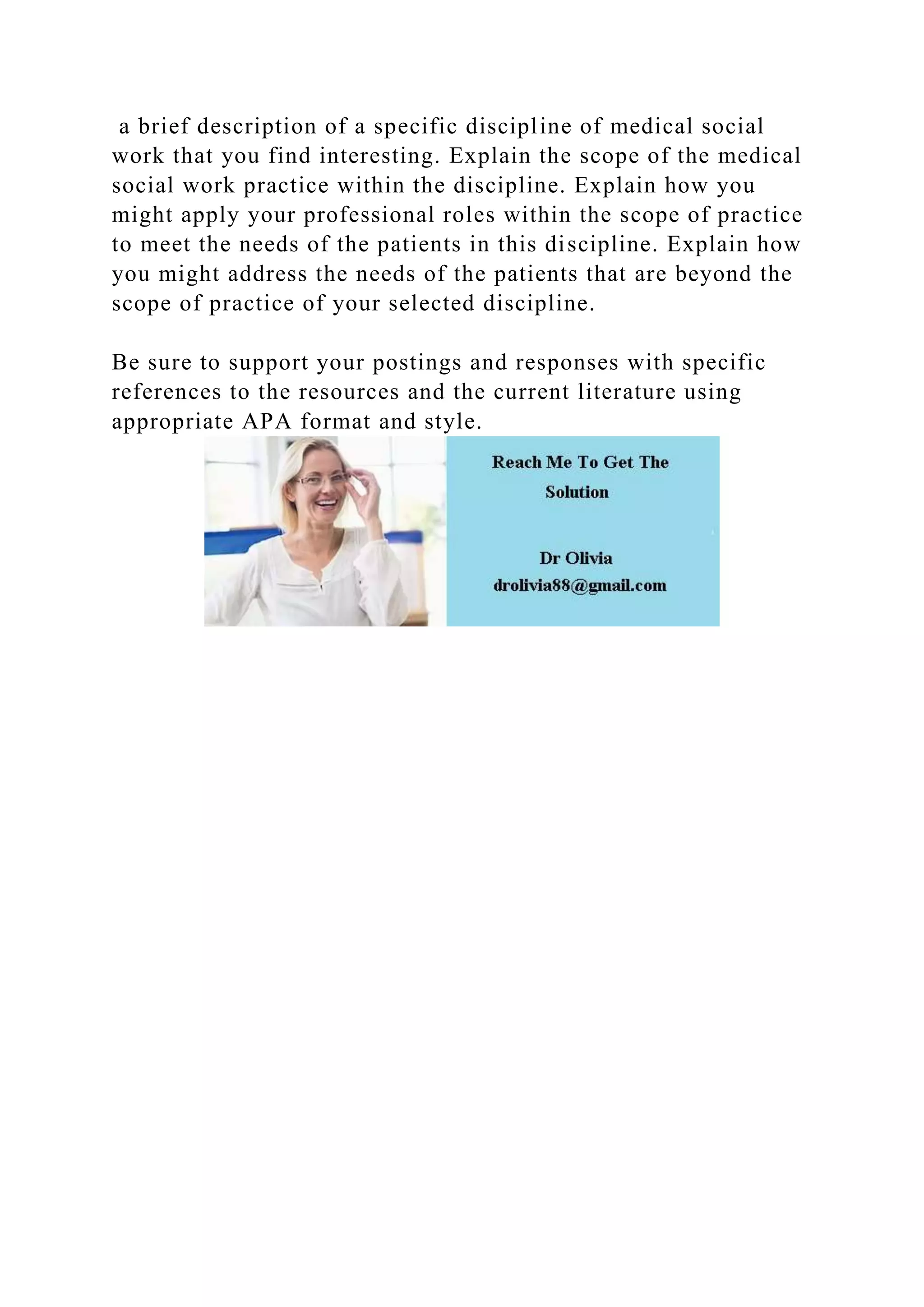 Medical Social Work Scope of PracticeAs mentioned previously docx