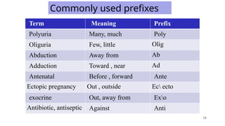 Medical Terminilogy lecture notes for students .pptx