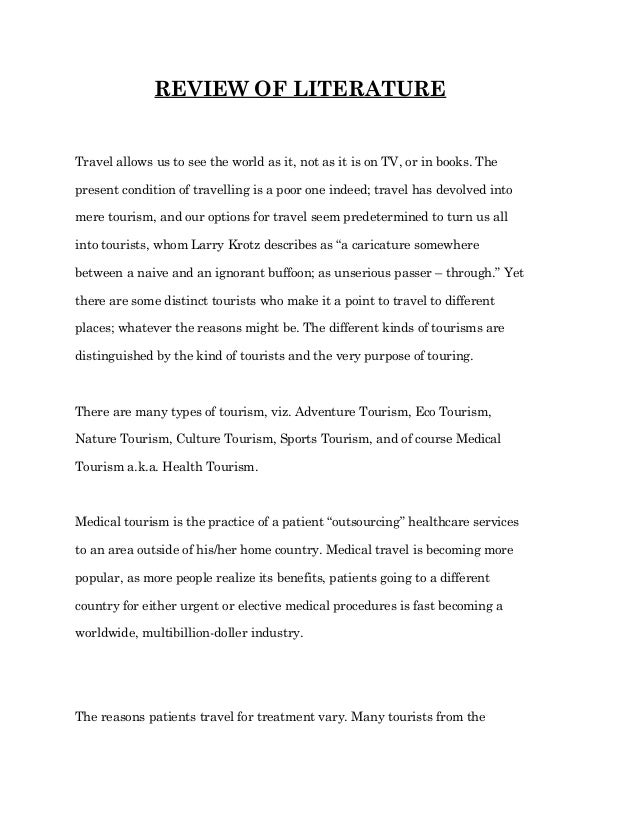 Health tourism assignment