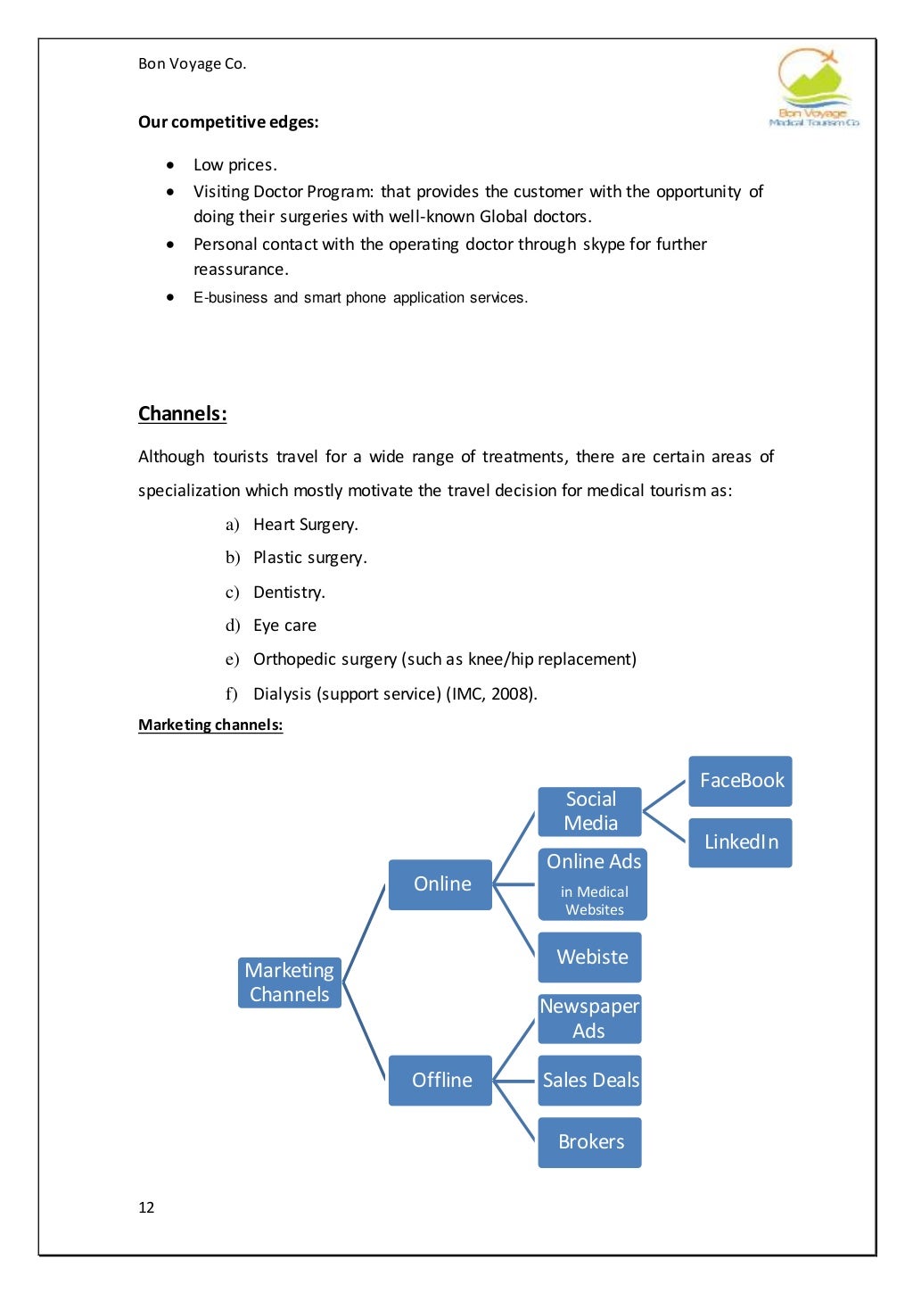 medical tourism company business plan