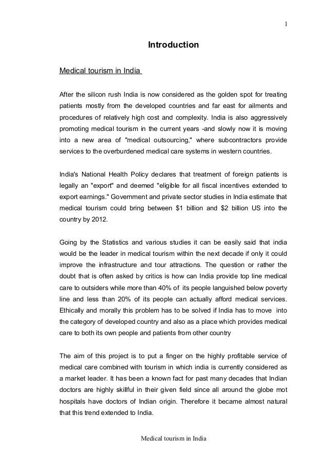 research paper on medical tourism in india