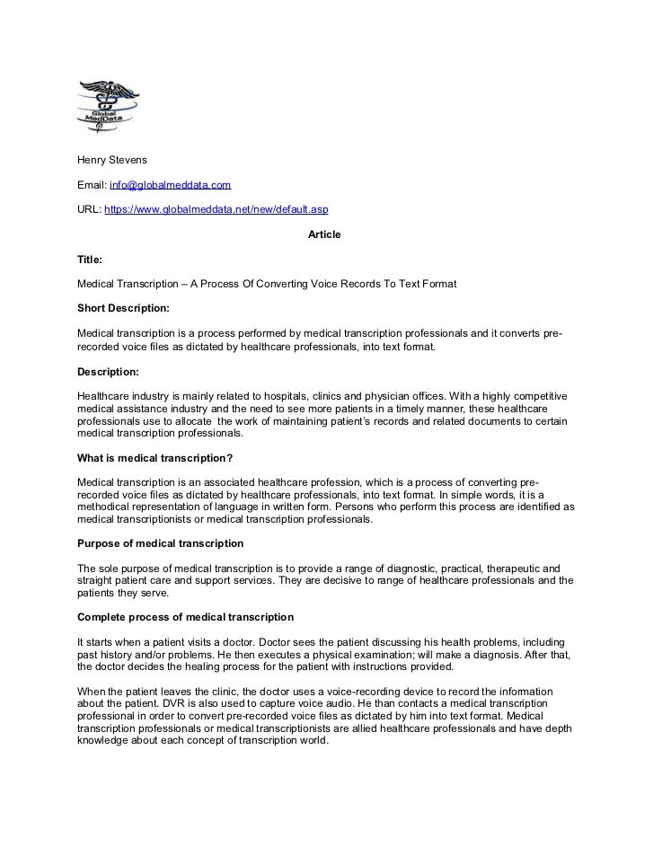 Medical Transcription Audio Files