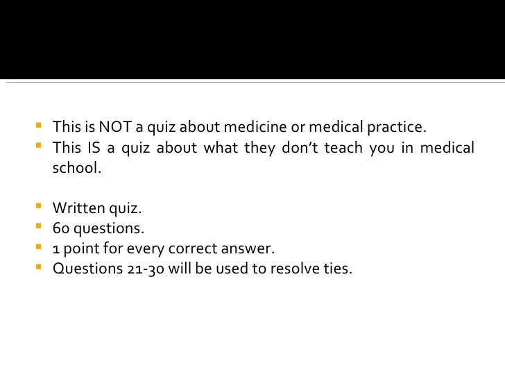 Medical Trivia Quiz Reverberates 6 0