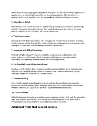 Virtual Assistant Task Pdf Medical Virtual Assistant Skills for Success.docx