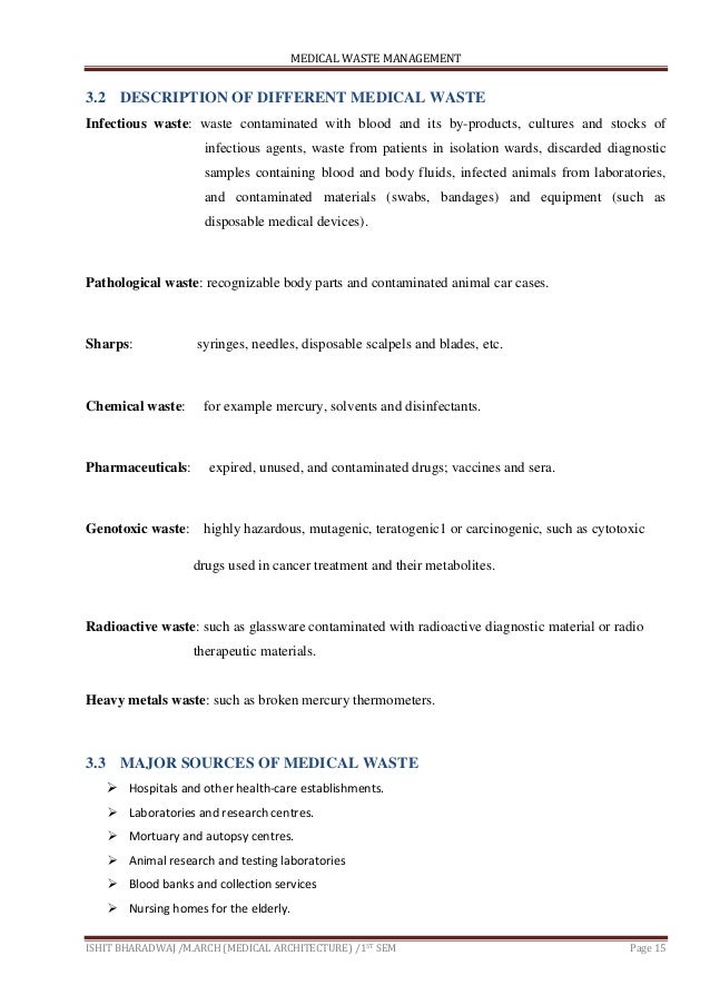 Medical waste management report