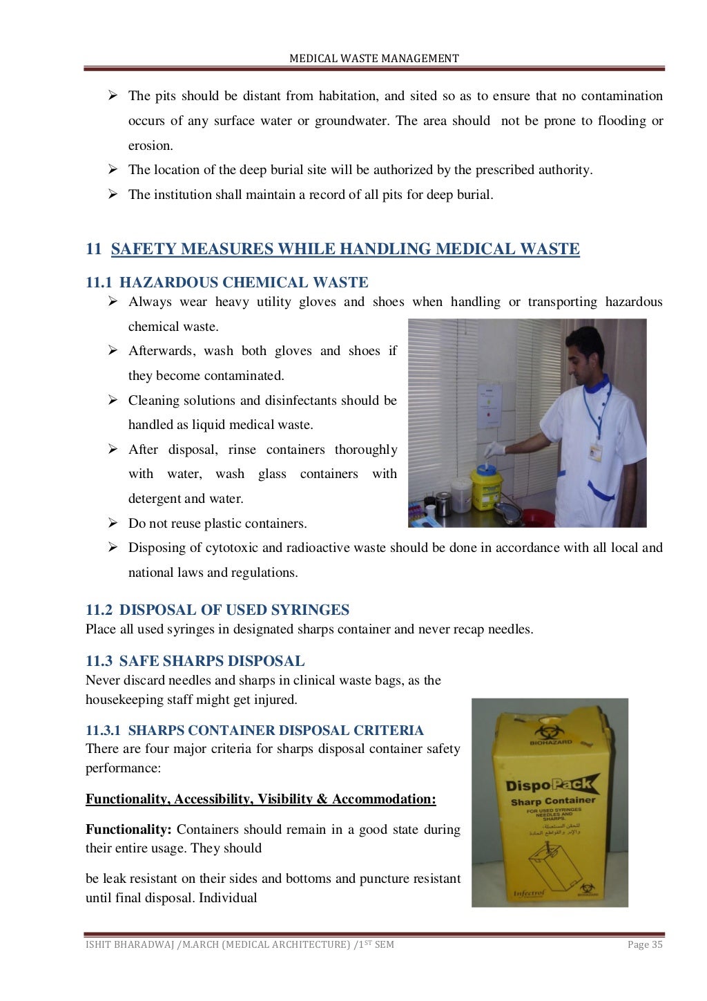 Medical waste management report