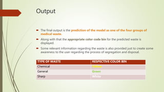 Medical waste segregation using deep learning | PPTX