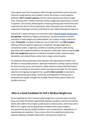 Curated visual reference: The Relationship Between Overeating And Glp 1 Reference: Medical Weight Loss With Glp 1 Choosing The Right Provider