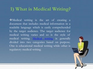Medical Writing: Answering Your Questions | PPT