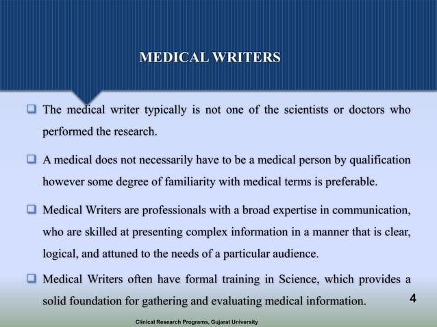 Medical writing in clinical research | PPTX | Freelance Writing ...