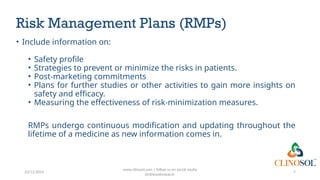 Why Study Rmps Medical Writing in Post-Marketing Surveillance: Regulatory Documents ...
