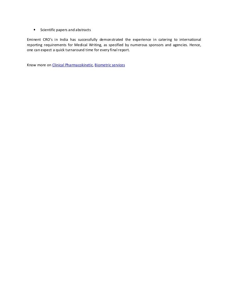 Medical writing services