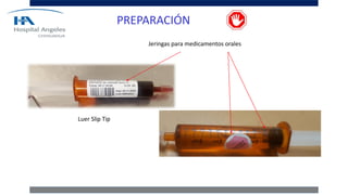 Jeringas para medicamentos orales
PREPARACIÓN
Luer Slip Tip
 