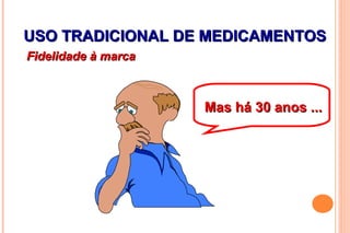 USO TRADICIONAL DE MEDICAMENTOSUSO TRADICIONAL DE MEDICAMENTOS
Mas há 30 anos ...Mas há 30 anos ...
Fidelidade à marcaFidelidade à marca
 