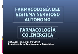 Prof. Agdo. Dr. Alejandro Goyret
Departamento de Farmacología y Terapéutica
 