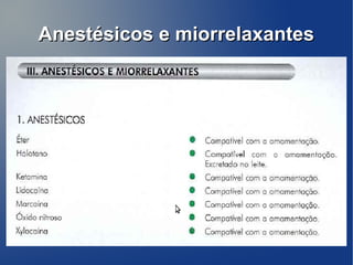 Anestésicos e miorrelaxantes
 