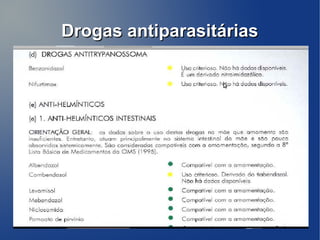 Drogas antiparasitárias
 