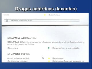 Drogas catárticas (laxantes)
 