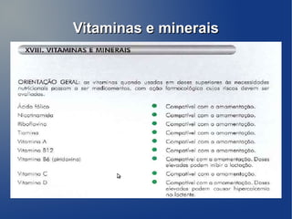 Vitaminas e minerais
 