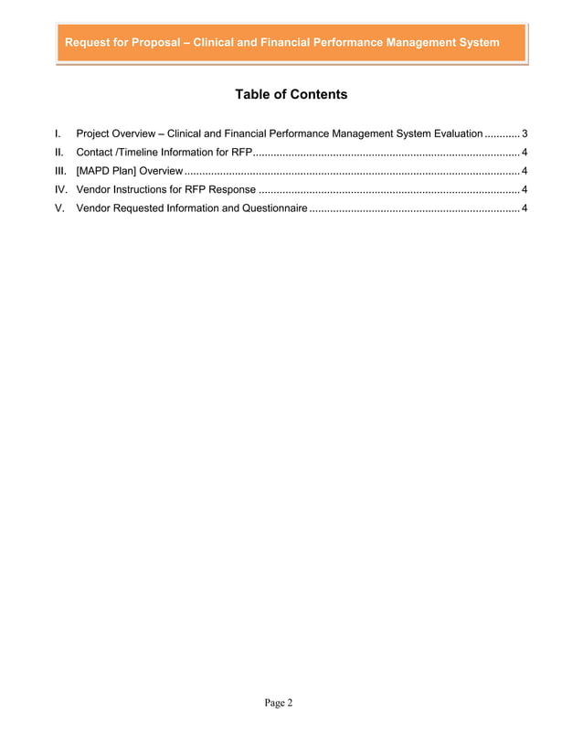 Medicare Advantage RFP Sample | DOCX