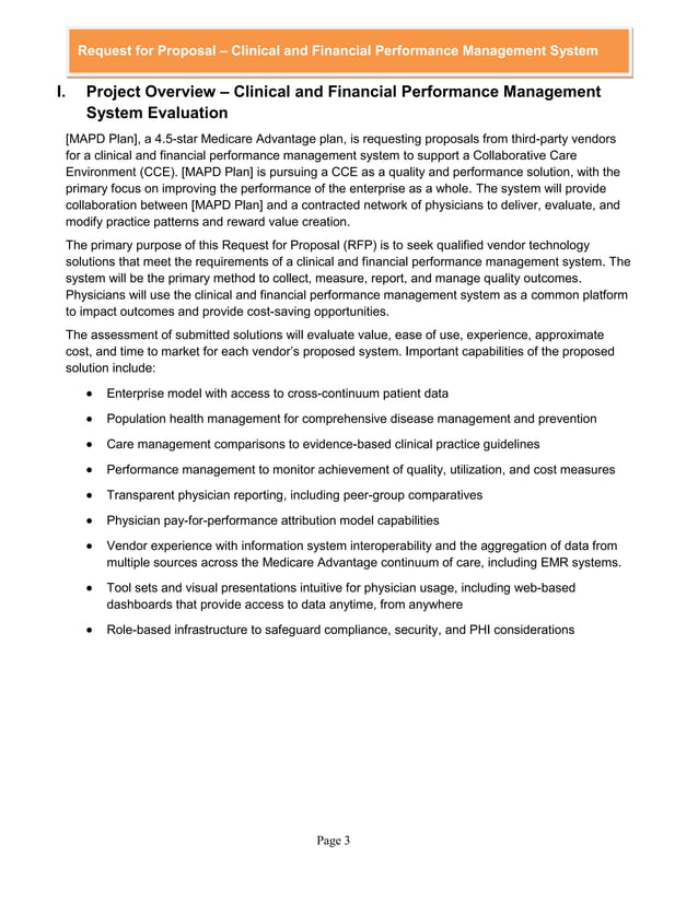 Medicare Advantage RFP Sample | DOCX