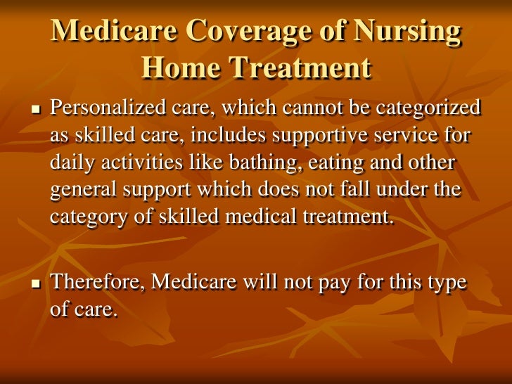 Medicare coverage of nursing home