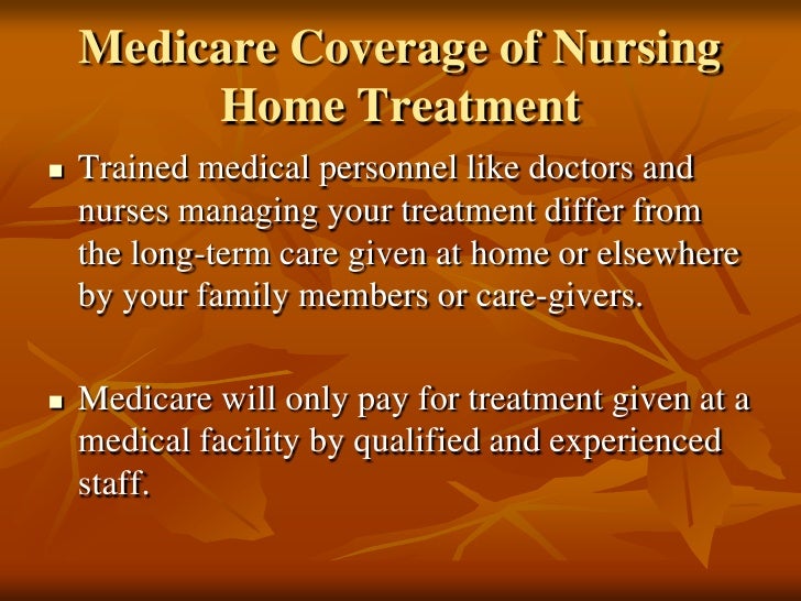 Medicare coverage of nursing home