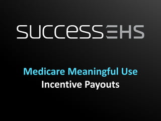 Medicare Meaningful Use
   Incentive Payouts
 