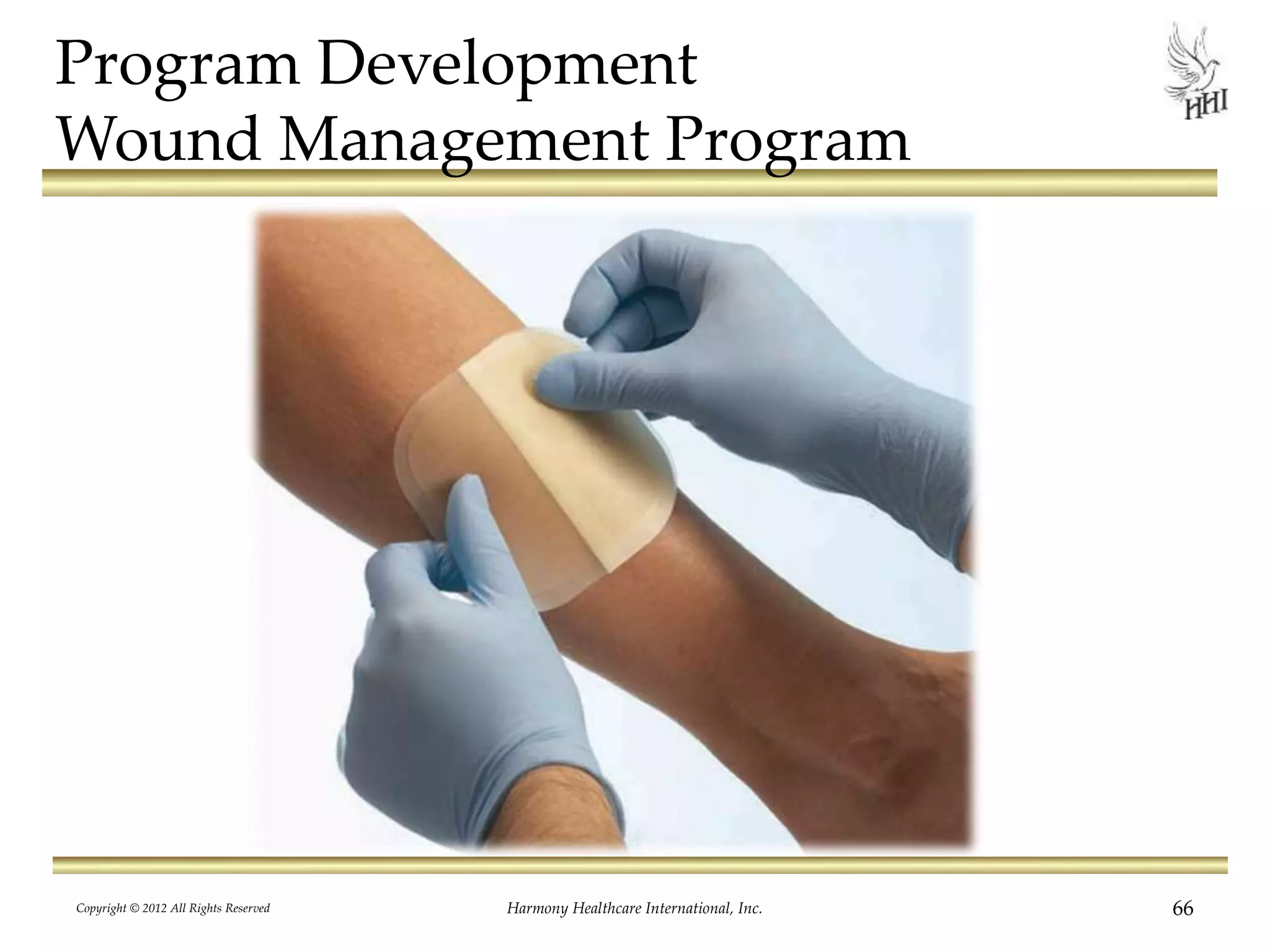 Program Development
Wound Management Program
Copyright © 2012 All Rights Reserved Harmony Healthcare International, Inc. 66
 