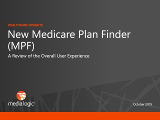 New Medicare Plan Finder (MPF): A Review of the Overall User Experience