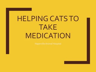 HELPING CATSTO
TAKE
MEDICATION
Naperville Animal Hospital
 