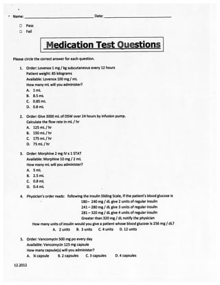 Medication and Arrhythmia Test 