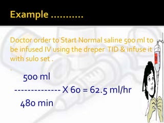 Side Drip Using Sulo Set Medication calculation | PPTX