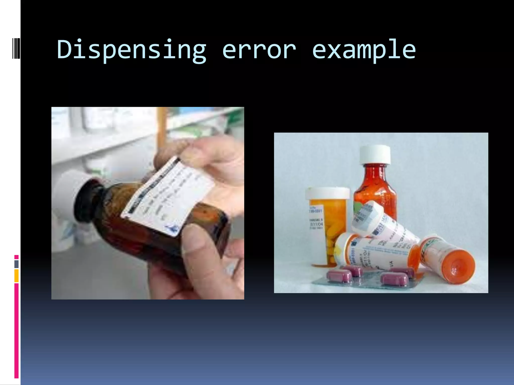 Dispensing error example
 