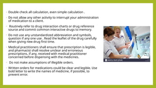 Double Check Process Medication Errors and role of nurse in preventing medication errors | PPTX