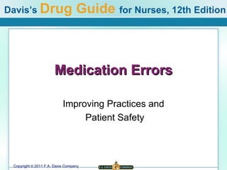 Medication Errors Improving Practices and Patient Safety 