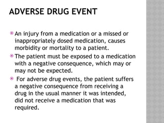 Medication Injuries MEDICATION ERROR full detailed presentation | PPTX