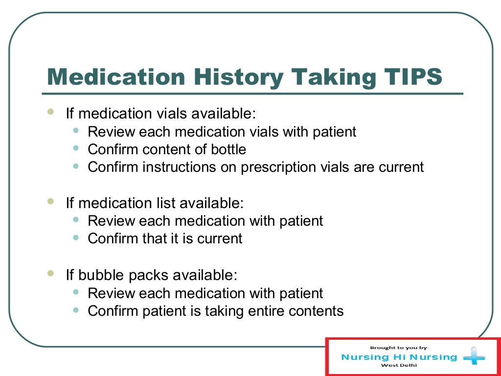 Medication history