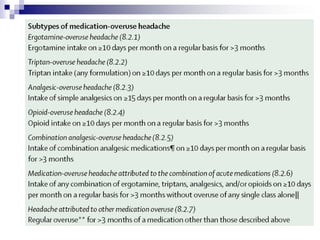 Medication overuse headache | PPTX