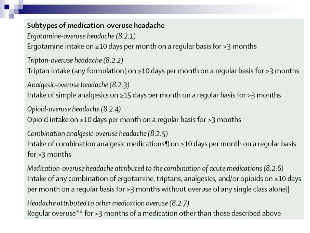 Medication overuse headache