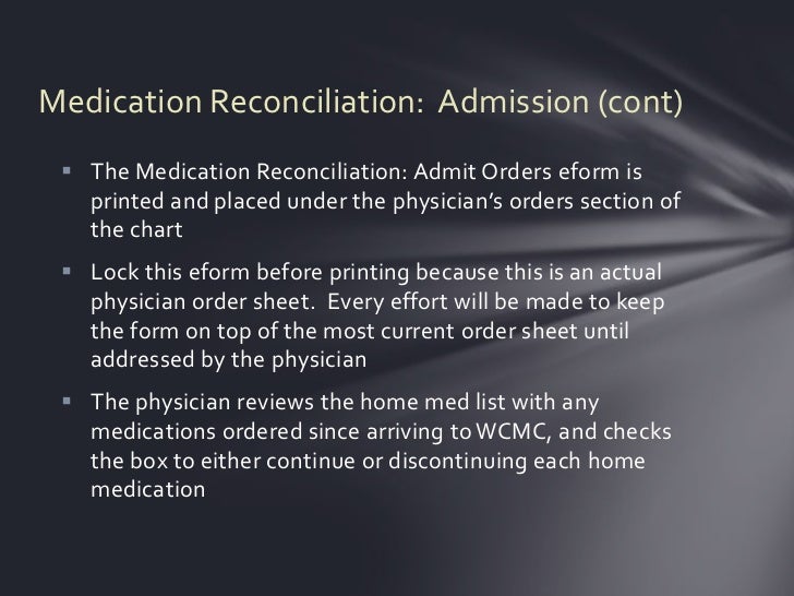 Medication reconciliation