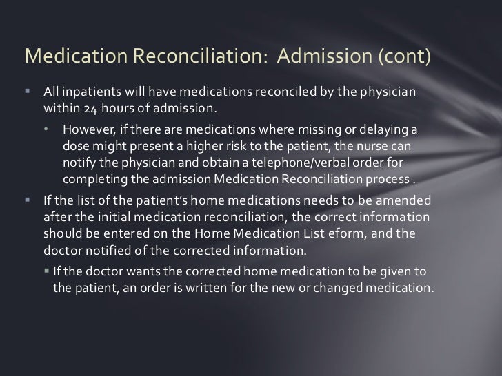 Medication reconciliation