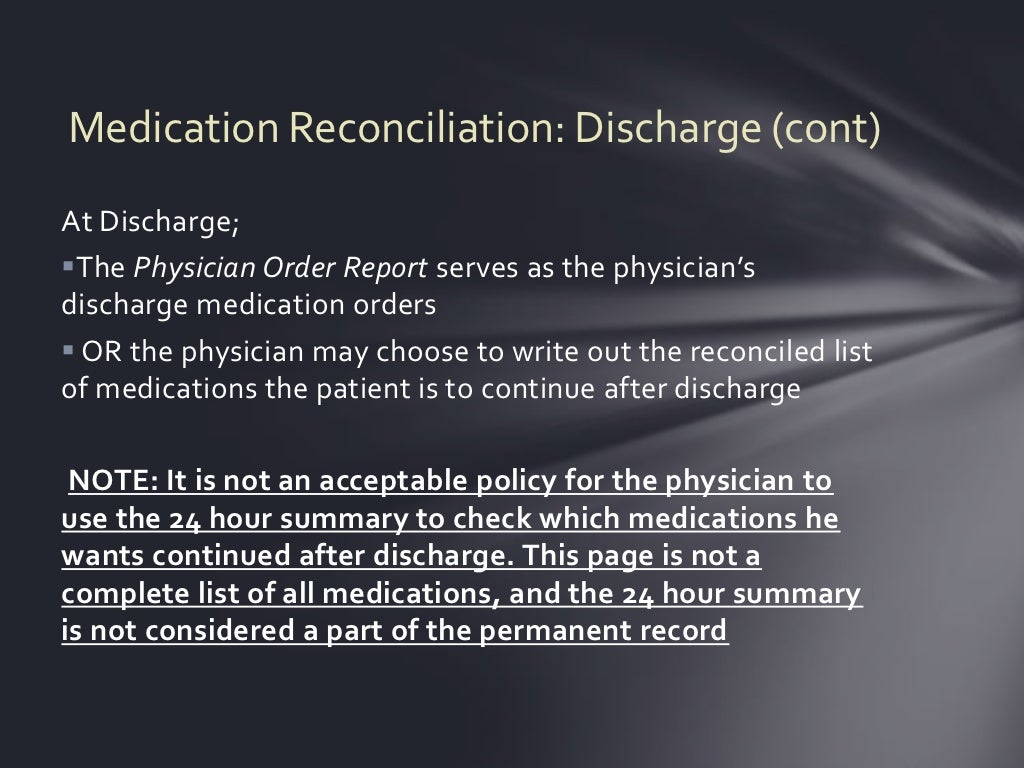 Medication reconciliation