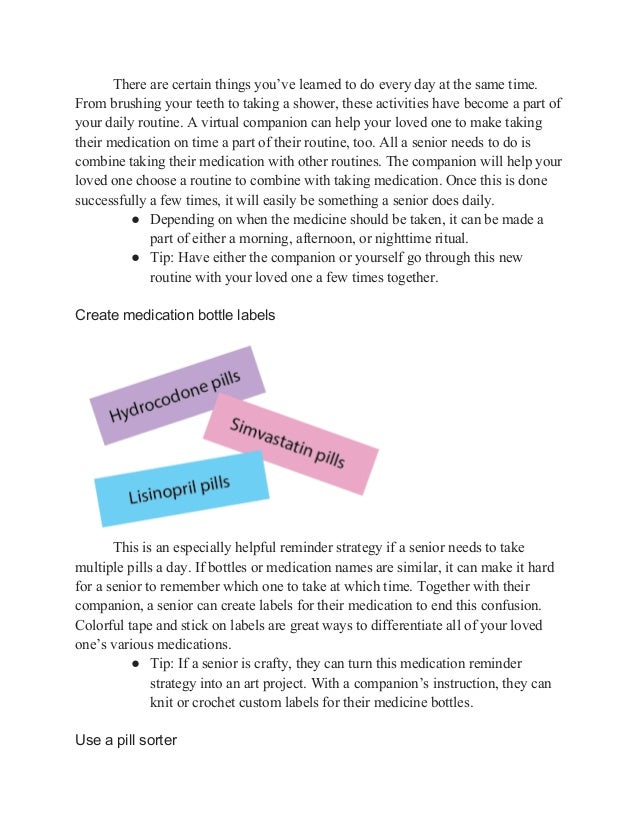 Medication reminders for seniors by _virtual companions_