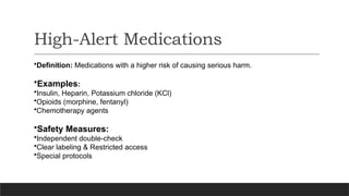 High Alert Medication Label Example Medication Safety seminar presentation .pptx