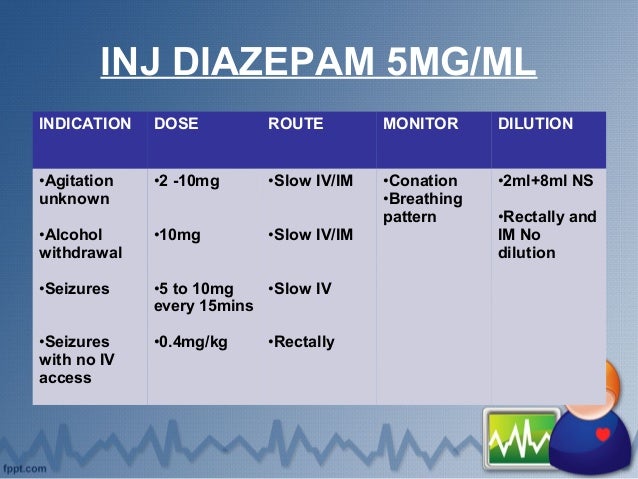 diazepam diluted should be